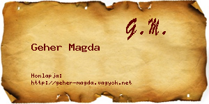Geher Magda névjegykártya